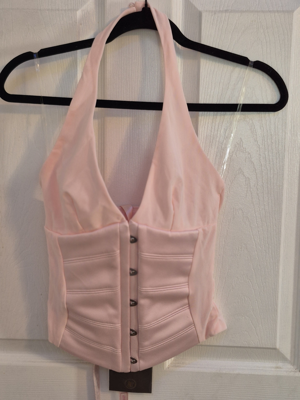 House of CB Lia
pink satin halter neck corset top